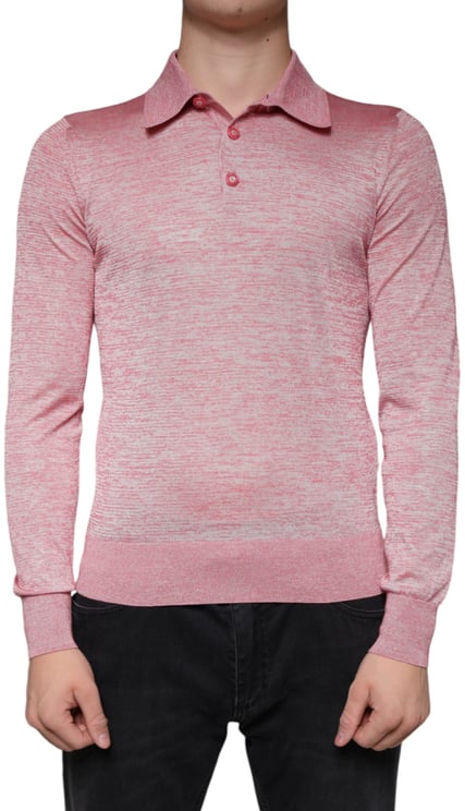 Dolce & Gabbana Dolce & Gabbana Pink Polyester Long Sleeve Men Polo T-shirt