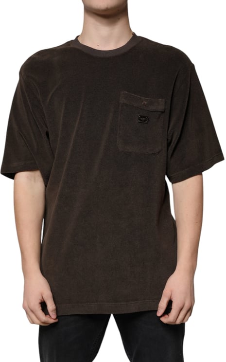 Dolce & Gabbana Dolce & Gabbana Brown Cotton Crew Neck Short Sleeves T-shirt