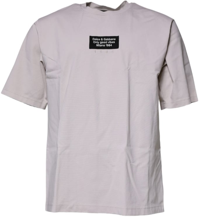 Dolce & Gabbana Dolce & Gabbana Beige DG Logo Crew Neck Short Sleeves T-shirt