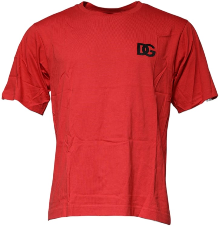Dolce & Gabbana Dolce & Gabbana Red DG Logo Cotton Crew Neck T-shirt
