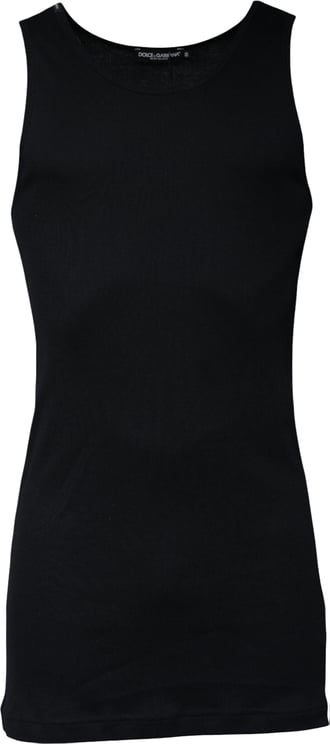 Dolce & Gabbana Dolce & Gabbana Black Cotton Sleeveless Round Neck Tank T-shirt