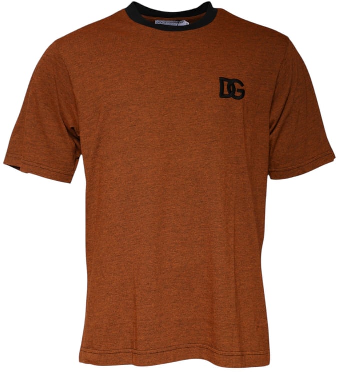 Dolce & Gabbana Dolce & Gabbana Brown DG Logo Polyester Crew Neck T-shirt