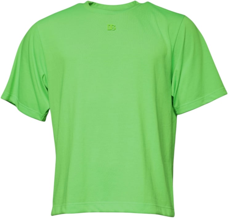 Dolce & Gabbana Dolce & Gabbana Green Logo Polyester Crew Neck T-shirt