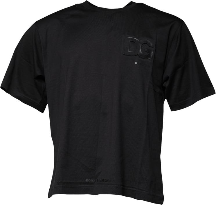 Dolce & Gabbana Dolce & Gabbana Black DG Logo Print Cotton Crew Neck T-shirt