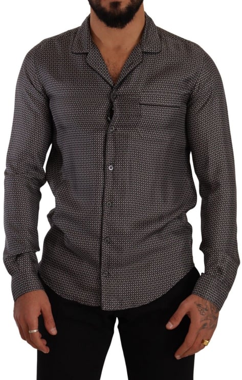 Dolce & Gabbana Dolce & Gabbana Gray Fantasy Pattern Pajama Top Mens Shirt