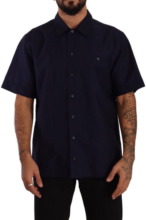 Dolce & Gabbana Dolce & Gabbana Navy Blue Button Down Short Sleeves Shirt