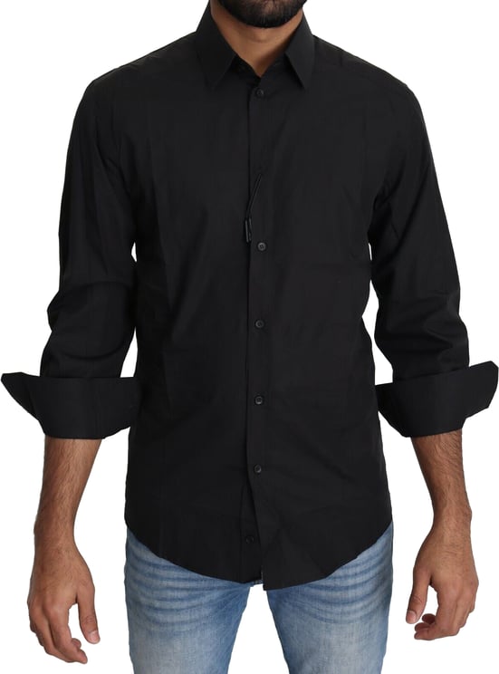 Dolce & Gabbana Dolce & Gabbana Black Cotton Formal Dress Men Top Shirt