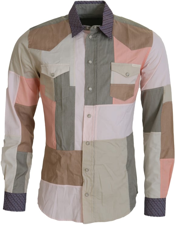 Dolce & Gabbana Dolce & Gabbana Multicolor Cotton Patchwork Slim Shirt