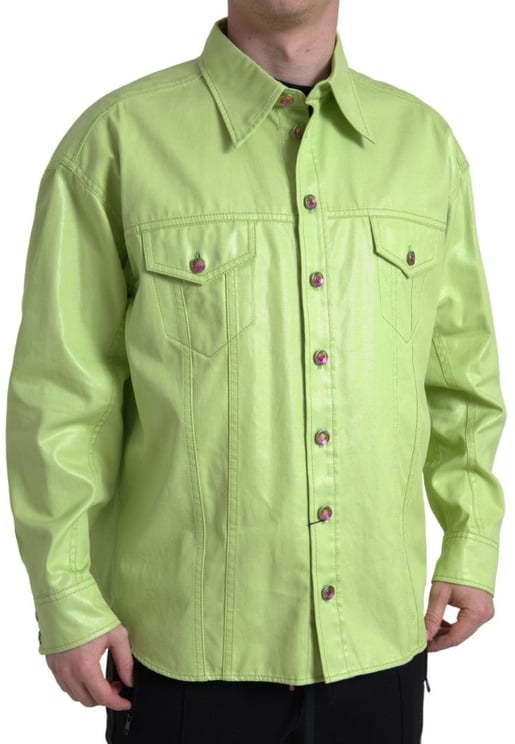 Dolce & Gabbana Dolce & Gabbana Green Cotton Collared Button Down Shirt