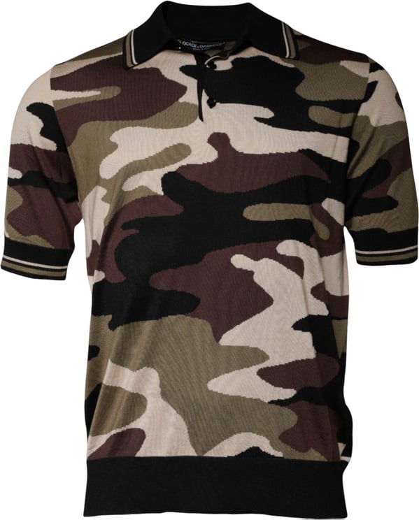Dolce & Gabbana Dolce & Gabbana Multicolor Camouflage Collared Polo T-shirt