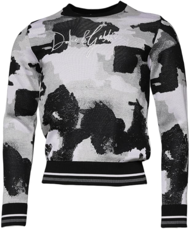 Dolce & Gabbana Dolce & Gabbana Multicolor Camouflage Crew Neck Men Pullover Sweater