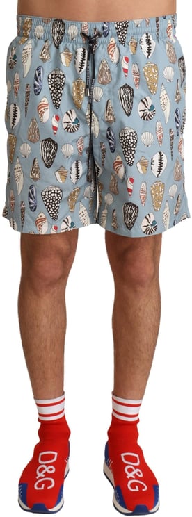 Dolce & Gabbana Dolce & Gabbana Blue Seashell Beachwear Swimwear Shorts