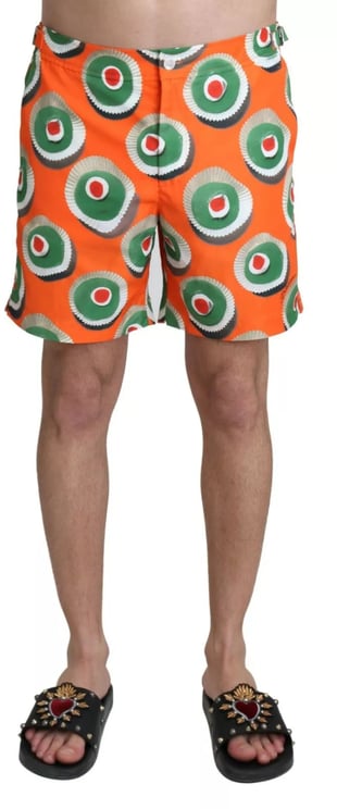 Dolce & Gabbana Dolce & Gabbana Orange Cupcake Beachwear Shorts Swimwear