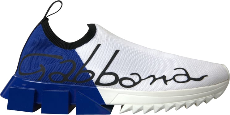 Dolce & Gabbana Dolce & Gabbana White Blue Sorrento Low Top Men Casual Sneakers Shoes