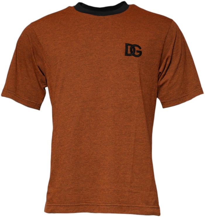 Dolce & Gabbana Dolce & Gabbana Brown DG Logo Polyester Crew Neck T-shirt