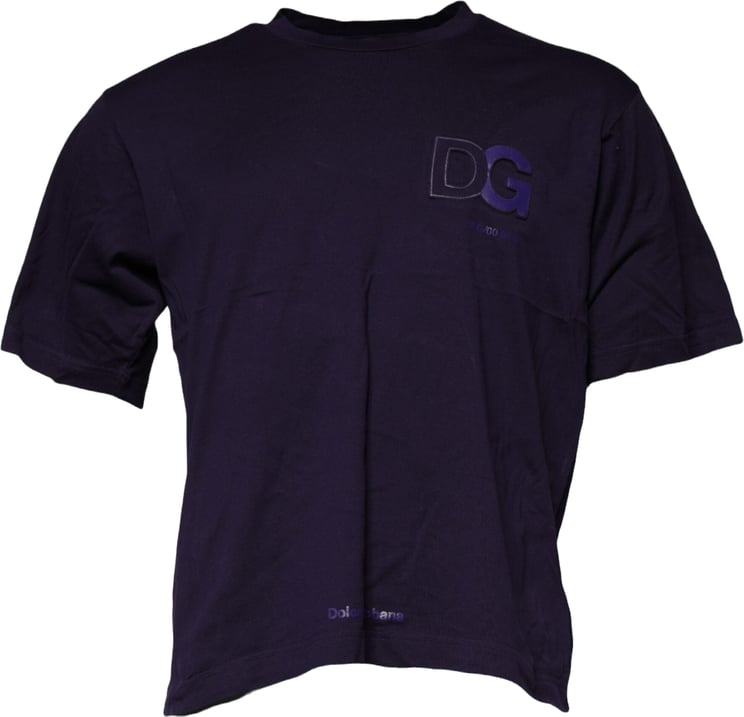 Dolce & Gabbana Dolce & Gabbana Purple DG Logo Cotton Crew Neck T-shirt