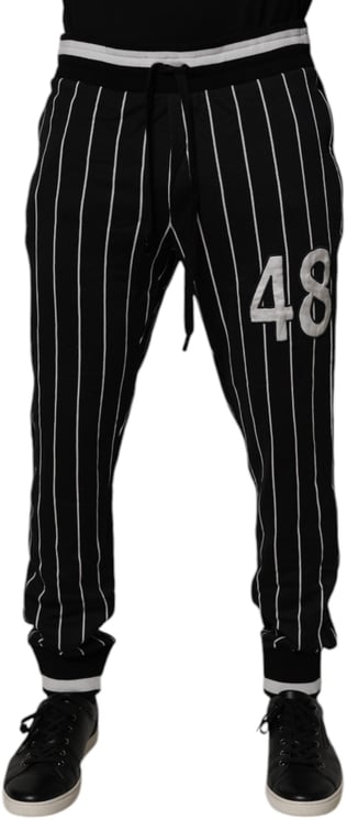 Dolce & Gabbana Dolce & Gabbana Black White Stripes Jogger Sweatpants Pants