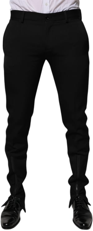 Dolce & Gabbana Dolce & Gabbana Black Wool Tapered Formal Dress Pants