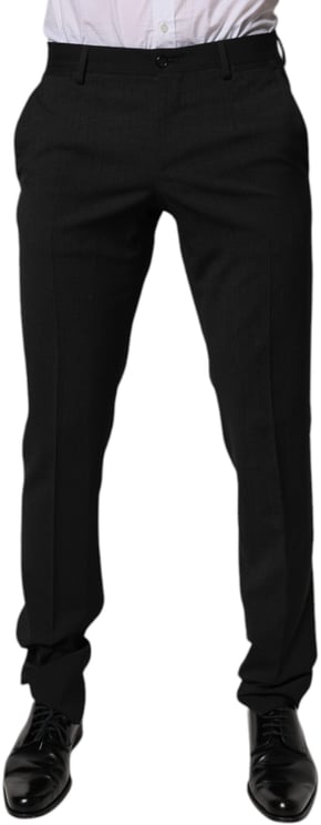 Dolce & Gabbana Dolce & Gabbana Black Polyester Tapered Formal Men Dress Pants