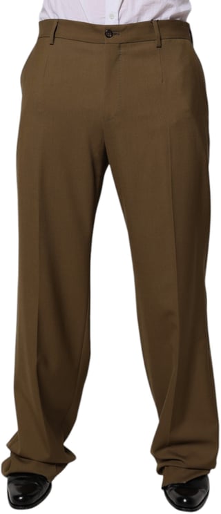 Dolce & Gabbana Dolce & Gabbana Brown Wool Straight Formal Dress Pants