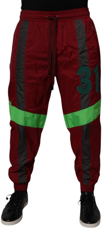 Dolce & Gabbana Dolce & Gabbana Maroon Nylon Men Jogger Sweatpants Pants