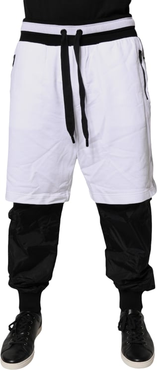 Dolce & Gabbana Dolce & Gabbana Black White Cotton Layered Sweatpants Pants