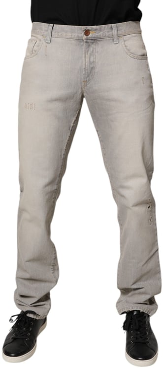 Dolce & Gabbana Dolce & Gabbana Light Gray Cotton Skinny Denim Jeans
