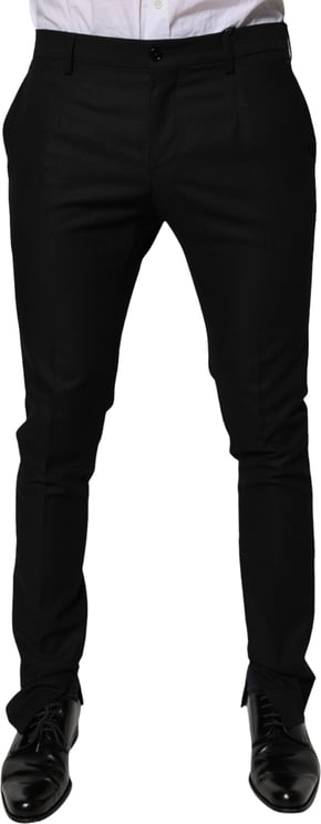 Dolce & Gabbana Dolce & Gabbana Black Virgin Wool MenSkinny Dress Formal Pants