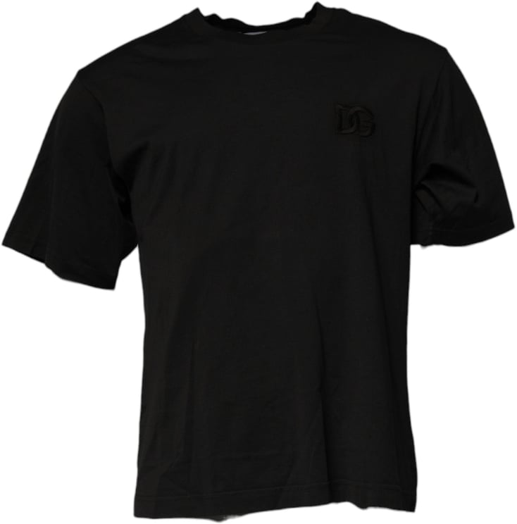 Dolce & Gabbana Dolce & Gabbana Black DG Logo Cotton Crew Neck T-shirt