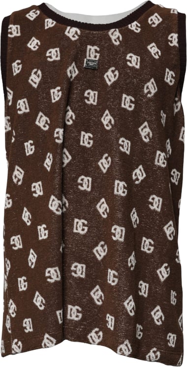 Dolce & Gabbana Dolce & Gabbana Brown Logo Monogram Cotton Crew Neck T-shirt