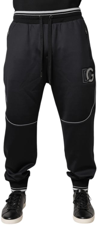 Dolce & Gabbana Dolce & Gabbana Black Polyester Logo Jogger Pants