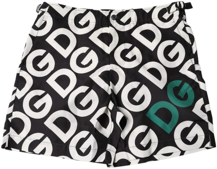 Dolce & Gabbana Dolce & Gabbana Black White Logo Beachwear Shorts Swimwear