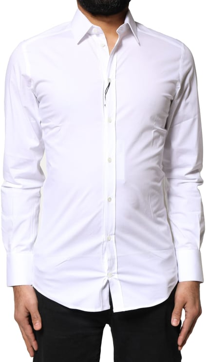 Dolce & Gabbana Dolce & Gabbana White GOLD Cotton Long Sleeves Dress Shirt