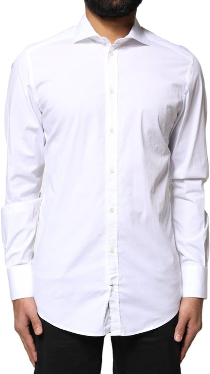 Dolce & Gabbana Dolce & Gabbana White GOLD Cotton Long Sleeves Dress Shirt
