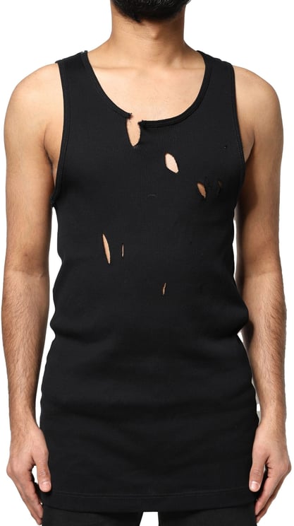 Dolce & Gabbana Dolce & Gabbana Black Cotton Rip Style Sleeveless Men Tank T-shirt