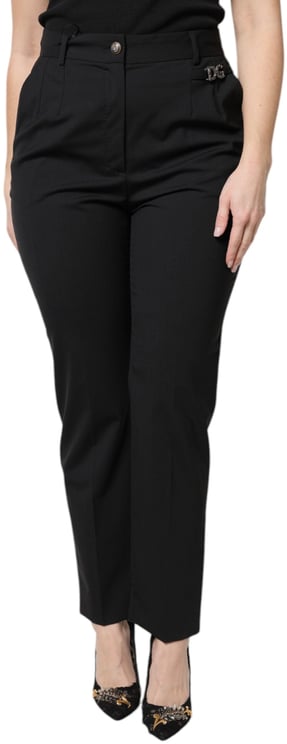 Dolce & Gabbana Dolce & Gabbana Black Polyester High Waist Dress Pants
