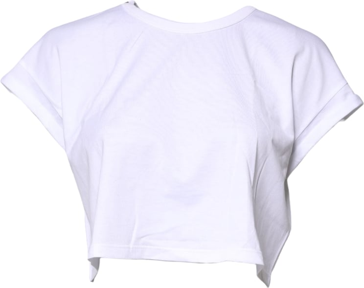 Dolce & Gabbana Dolce & Gabbana White Cotton Crew Neck Cropped T-shirt Top
