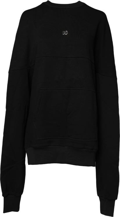 Dolce & Gabbana Dolce & Gabbana Black Cotton Crew Neck Sweatshirt Sweater