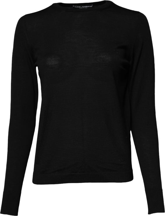Dolce & Gabbana Dolce & Gabbana Black Wool Knit Crew Neck Pullover Sweater