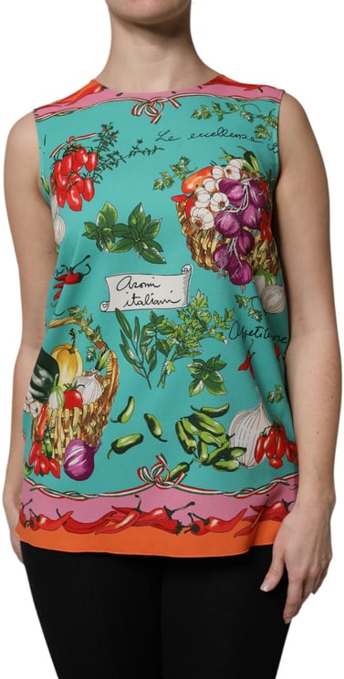 Dolce & Gabbana Dolce & Gabbana Multicolor Floral Silk Sleeveless Tank Top