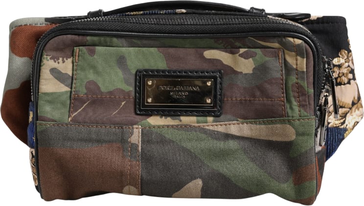 Dolce & Gabbana Dolce & Gabbana Multicolor Camouflage Patchwork Logo Waist Fanny Pack Bag