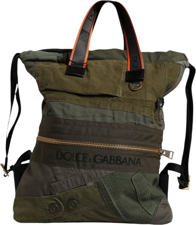 Dolce & Gabbana Dolce & Gabbana Military Green Patchwork Rucksack Backpack Bag