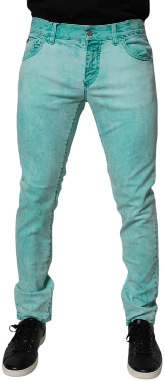 Dolce & Gabbana Dolce & Gabbana Green Tie Dye Cotton Skinny Men Denim Jeans