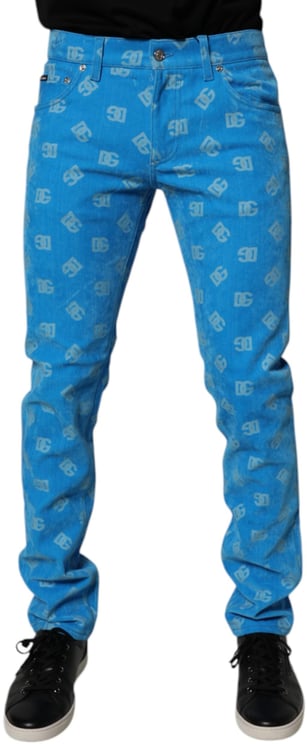 Dolce & Gabbana Dolce & Gabbana Blue Logo Monogram Cotton Skinny Denim Jeans