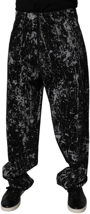 Dolce & Gabbana Dolce & Gabbana Black Tie Dye Cotton Straight Men Denim Jeans