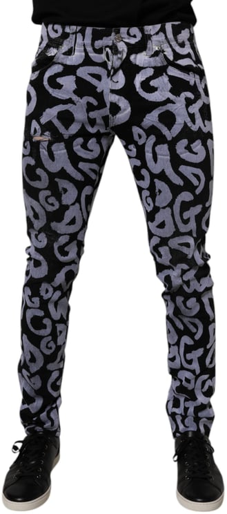 Dolce & Gabbana Dolce & Gabbana Black Logo Monogram Cotton Skinny Denim Jeans
