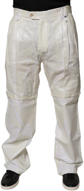 Dolce & Gabbana Dolce & Gabbana White Linen Mid Waist Straight Men Denim Jeans