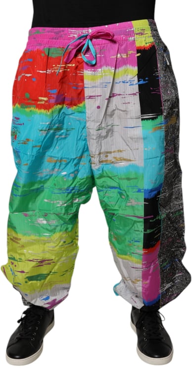 Dolce & Gabbana Dolce & Gabbana Multicolor Patchwork Mid Waist Sweatpants Pants
