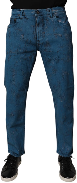 Dolce & Gabbana Dolce & Gabbana Blue Tie Dye Cotton Skinny Men Denim Jeans