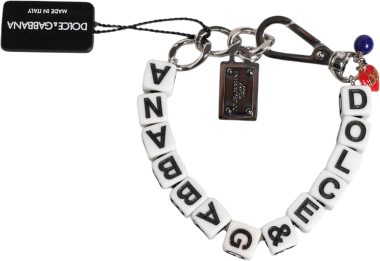 Dolce & Gabbana Dolce & Gabbana Silver Brass Chain Dice Logo Embellished Charm Bracelet
